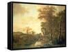 Landscape with Arched Gateway, C.1654 (Oil on Canvas)-Adam Pynacker-Framed Stretched Canvas