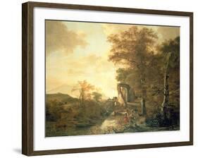 Landscape with Arched Gateway, C.1654 (Oil on Canvas)-Adam Pynacker-Framed Giclee Print