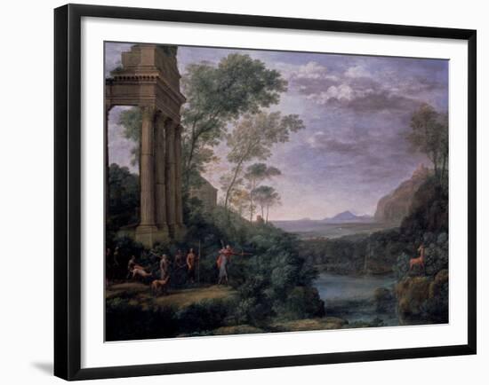 Landscape with Ascanius Shooting the Stag of Sylvia, 17th Century-Claude Lorraine-Framed Giclee Print