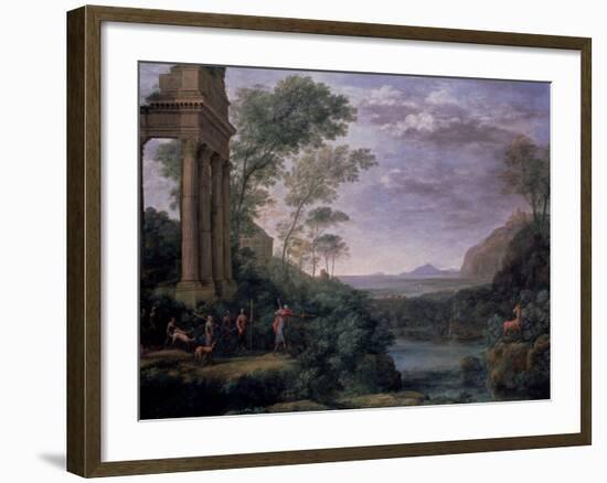 Landscape with Ascanius Shooting the Stag of Sylvia, 17th Century-Claude Lorraine-Framed Giclee Print