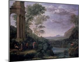 Landscape with Ascanius Shooting the Stag of Sylvia, 17th Century-Claude Lorraine-Mounted Giclee Print