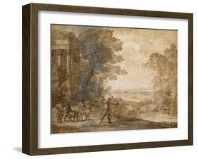 Landscape with Ascanius Shooting the Stag of Sylvia-Claude Lorraine-Framed Giclee Print