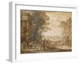 Landscape with Ascanius Shooting the Stag of Sylvia-Claude Lorraine-Framed Giclee Print