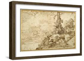 Landscape with Astrology-Domenico Campagnola-Framed Giclee Print