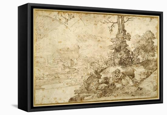 Landscape with Astrology-Domenico Campagnola-Framed Stretched Canvas