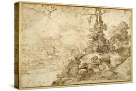 Landscape with Astrology-Domenico Campagnola-Stretched Canvas