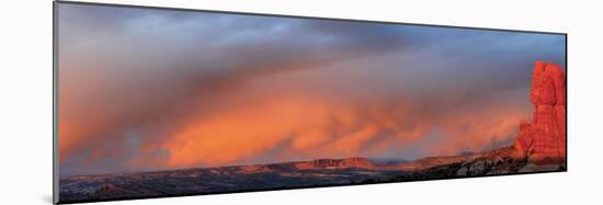 Landscape with Balanced Rock at sunset, Arches National Park, Utah, USA-Panoramic Images-Mounted Photographic Print