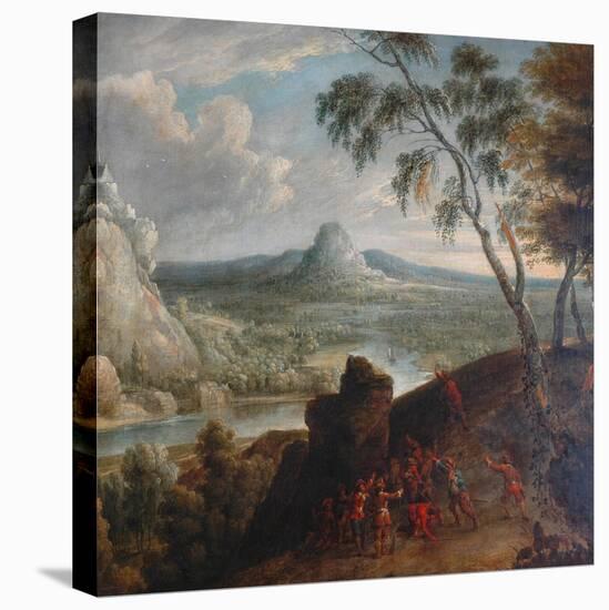 Landscape with Banditti in Ambush-Jan van Huchtenburgh-Stretched Canvas