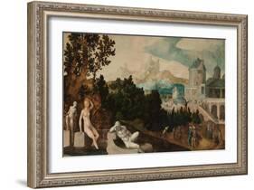 Landscape with Bathsheba, c. 1540-45-Jan van Scorel-Framed Giclee Print