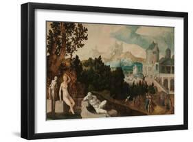 Landscape with Bathsheba, c. 1540-45-Jan van Scorel-Framed Giclee Print