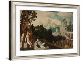 Landscape with Bathsheba, c. 1540-45-Jan van Scorel-Framed Giclee Print