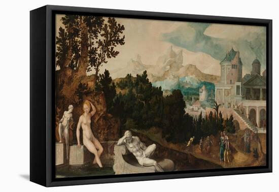 Landscape with Bathsheba, c. 1540-45-Jan van Scorel-Framed Stretched Canvas