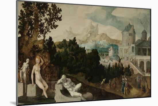 Landscape with Bathsheba-Jan van Scorel-Mounted Art Print