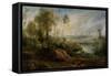 Landscape with Birdcatcher-Peter Paul Rubens-Framed Stretched Canvas