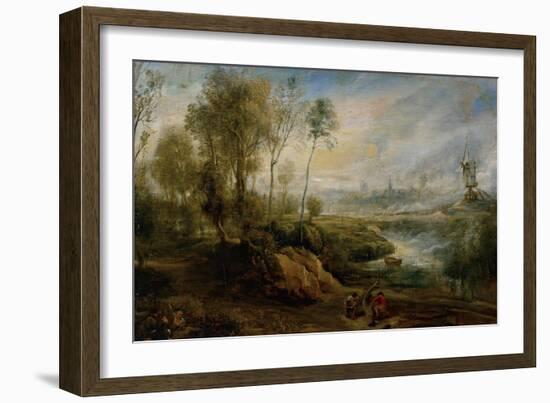 Landscape with Birdcatcher-Peter Paul Rubens-Framed Giclee Print