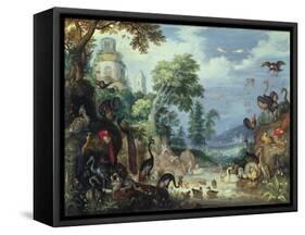 Landscape with Birds, 1628-Roelandt Jacobsz. Savery-Framed Stretched Canvas