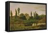 Landscape with Boat, 1867-Modesto Urgell y Inglada-Framed Stretched Canvas