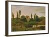 Landscape with Boat, 1867-Modesto Urgell y Inglada-Framed Giclee Print