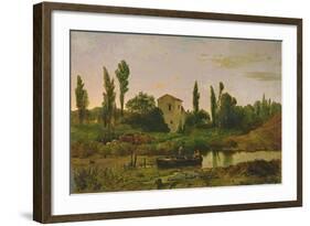 Landscape with Boat, 1867-Modesto Urgell y Inglada-Framed Giclee Print