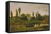 Landscape with Boat, 1867-Modesto Urgell y Inglada-Framed Stretched Canvas