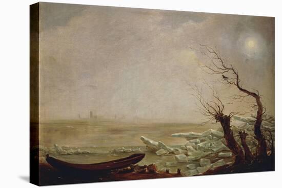 Landscape with Boat Amid the Ice-Carl Gustav Carus-Stretched Canvas