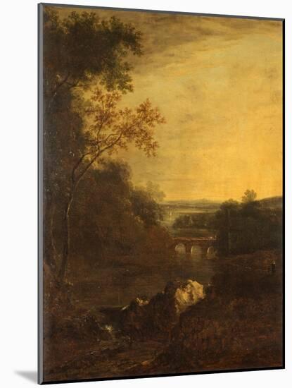 Landscape with Bridge and Winding River-Benjamin Barker-Mounted Giclee Print