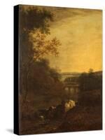 Landscape with Bridge and Winding River-Benjamin Barker-Stretched Canvas