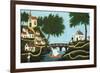 Landscape with Bridge-Henri Rousseau-Framed Premium Giclee Print