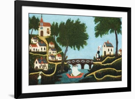 Landscape with Bridge-Henri Rousseau-Framed Premium Giclee Print