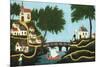 Landscape with Bridge-Henri Rousseau-Mounted Premium Giclee Print
