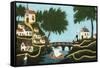 Landscape with Bridge-Henri Rousseau-Framed Stretched Canvas