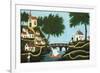 Landscape with Bridge-Henri Rousseau-Framed Art Print