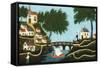 Landscape with Bridge-Henri Rousseau-Framed Stretched Canvas