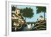 Landscape with Bridge-Henri Rousseau-Framed Art Print