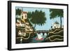 Landscape with Bridge-Henri Rousseau-Framed Art Print