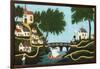 Landscape with Bridge-Henri Rousseau-Framed Art Print