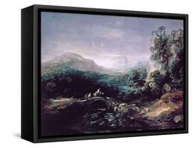 Landscape with Bridge-Thomas Gainsborough-Framed Stretched Canvas