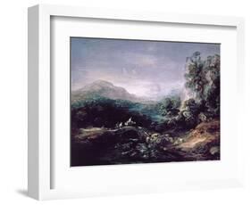 Landscape with Bridge-Thomas Gainsborough-Framed Giclee Print