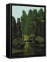 Landscape with Brook and Rocks-Gustave Courbet-Framed Stretched Canvas