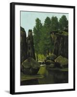 Landscape with Brook and Rocks-Gustave Courbet-Framed Giclee Print