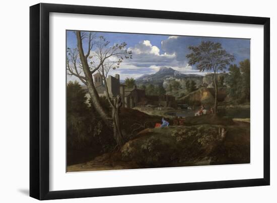 Landscape with Buildings, 1648-1650-Nicolas Poussin-Framed Giclee Print