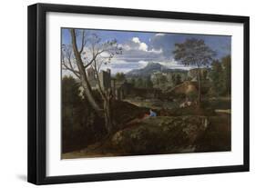 Landscape with Buildings, 1648-1650-Nicolas Poussin-Framed Giclee Print