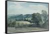 Landscape with Buildings in the Distance-John Constable-Framed Stretched Canvas