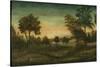 Landscape with Buildings, late 18th century-American School-Stretched Canvas