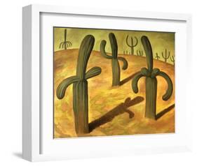 Landscape with Cacti-Diego Rivera-Framed Art Print