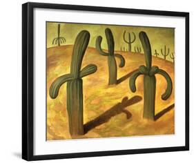 Landscape with Cacti-Diego Rivera-Framed Art Print