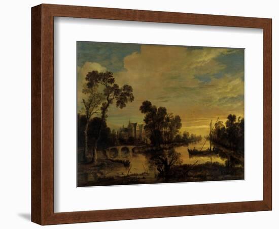 Landscape with Canal, 1643-Aert van der Neer-Framed Giclee Print