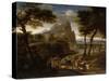 Landscape with Caravan, 17th Century-Gaspard Dughet-Stretched Canvas