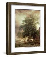 Landscape with Carriage or House Beyond the Trees-Paulus Potter-Framed Giclee Print