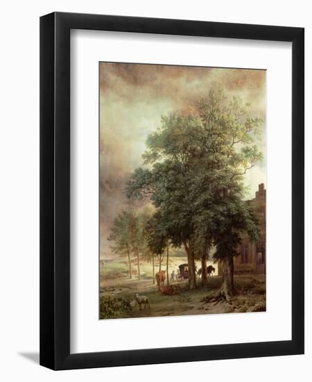 Landscape with Carriage or House Beyond the Trees-Paulus Potter-Framed Giclee Print